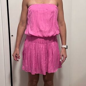 Size small pink strapless dress. Worn once.